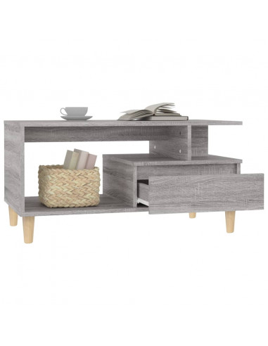 Tavolino da Salotto Grigio Sonoma 90x49x45 cm Legno Multistrato