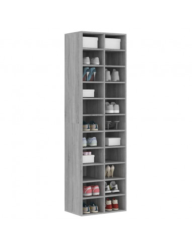 Scarpiera Grigio Sonoma 54x34x183 cm in Legno Multistrato