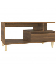 Tavolino Salotto Rovere Marrone 90x49x45 cm Legno Multistrato 2