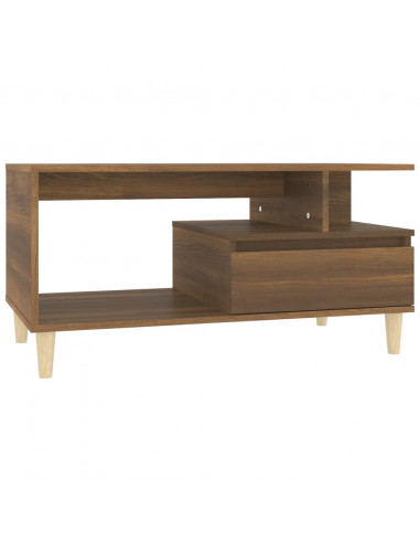 Tavolino Salotto Rovere Marrone 90x49x45 cm Legno Multistrato