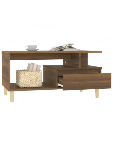 Tavolino Salotto Rovere Marrone 90x49x45 cm Legno Multistrato