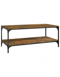 Tavolino da Salotto Rovere Fumo 100x50x40 cm Legno Multistrato 2