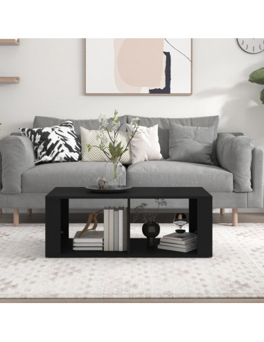 Tavolino da Salotto Nero 100x50x36 cm in Legno Multistrato