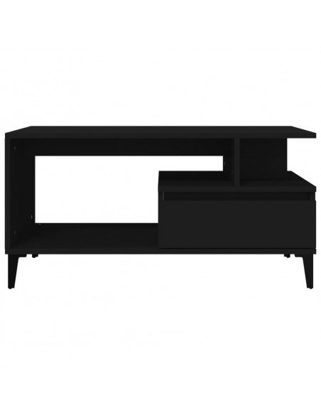 Tavolino da Salotto Nero 90x49x45 cm in Legno Multistrato