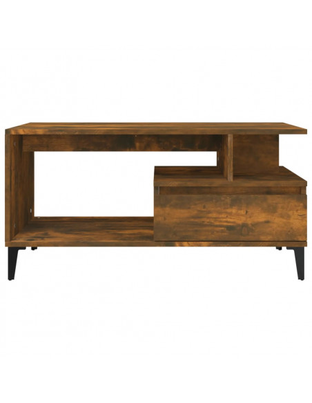 Tavolino da Salotto Rovere Fumo 90x49x45 cm Legno Multistrato