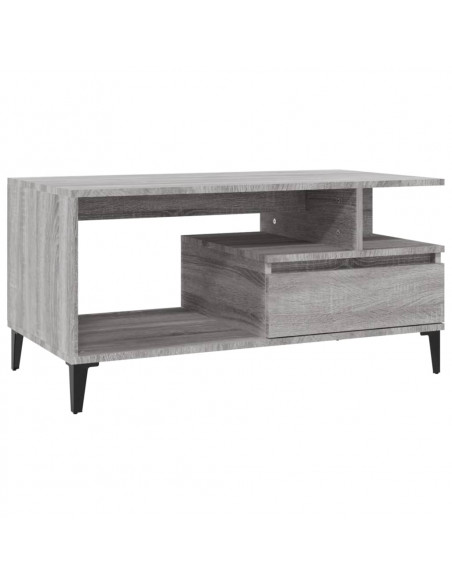 Tavolino da Salotto Grigio Sonoma 90x49x45 cm Legno Multistrato