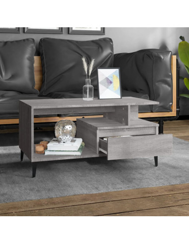 Tavolino da Salotto Grigio Sonoma 90x49x45 cm Legno Multistrato