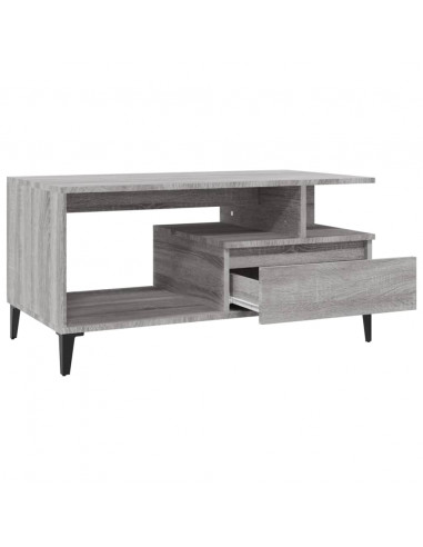 Tavolino da Salotto Grigio Sonoma 90x49x45 cm Legno Multistrato