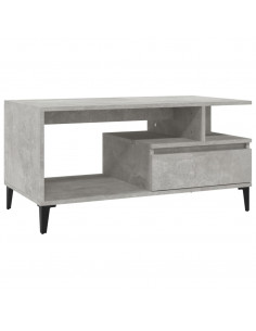 Tavolino Salotto Grigio Cemento 90x49x45 cm Legno Multistrato 2