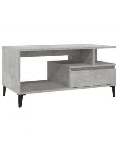 Tavolino Salotto Grigio Cemento 90x49x45 cm Legno Multistrato