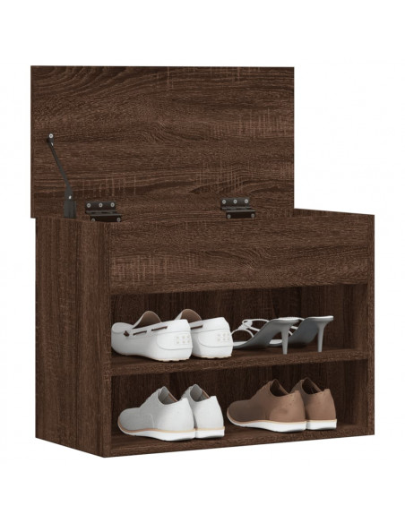 Scarpiera Rovere Marrone 60x30x45 cm in Legno Multistrato