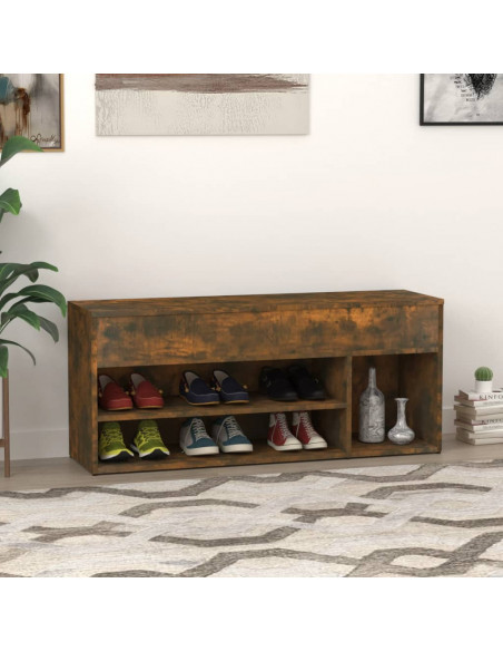 Scarpiera Rovere Fumo 105x30x45 cm in Legno Multistrato