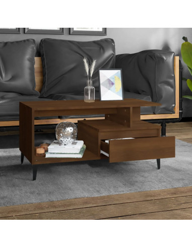 Tavolino Salotto Rovere Marrone 90x49x45 cm Legno Multistrato