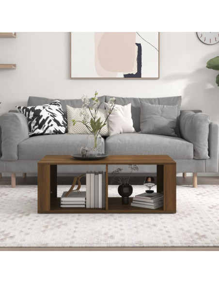 Tavolino da Salotto Rovere Marrone100x50x36cm Legno Multistrato