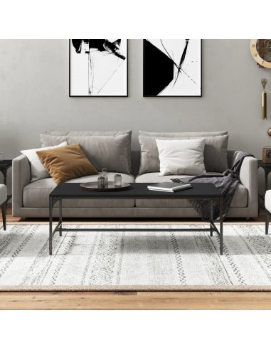 Tavolino da Salotto Nero 100x50x35cm Legno Multistrato