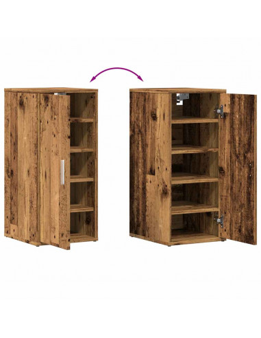 Scarpiere 2 pz Legno Antico 32x35x70 cm in Legno Multistrato