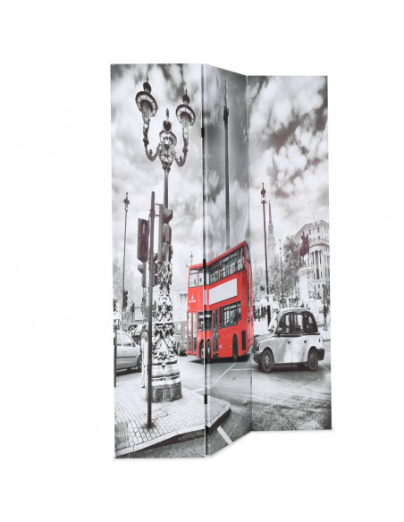 Paravento Pieghevole 120x170 cm Stampa Bus Londra Bianco e Nero