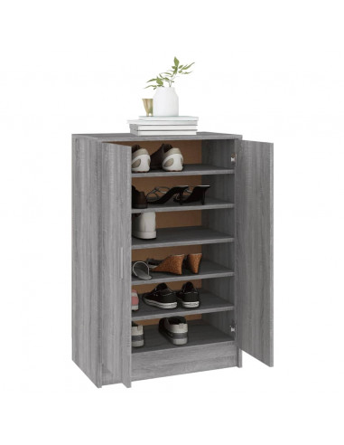 Scarpiera Grigio Sonoma 60x35x92 cm in Legno Multistrato