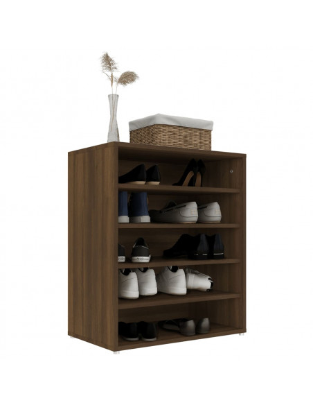 Scarpiera Rovere Marrone 60x35x70 cm in Legno Multistrato