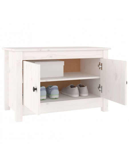 Scarpiera Bianca 70x38x45,5 cm in Legno Massello di Pino
