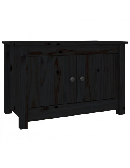 Scarpiera Nera 70x38x45,5 cm in Legno Massello di Pino