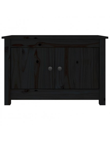 Scarpiera Nera 70x38x45,5 cm in Legno Massello di Pino