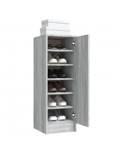 Scarpiera Grigio Sonoma 32x35x92 cm in Legno Multistrato