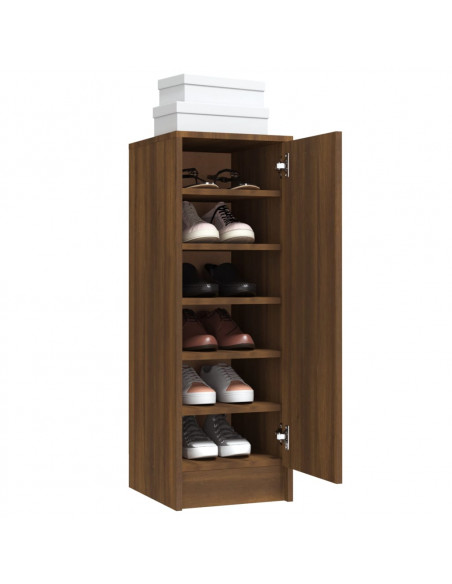 Scarpiera Rovere Marrone 32x35x92 cm in Legno Multistrato