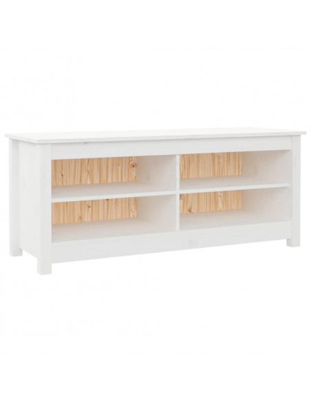 Scarpiera Bianca 110x38x45,5 cm in Legno Massello di Pino