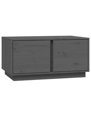 Tavolino da Salotto Grigio 80x50x40 cm Legno Massello di Pino