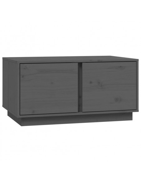 Tavolino da Salotto Grigio 80x50x40 cm Legno Massello di Pino