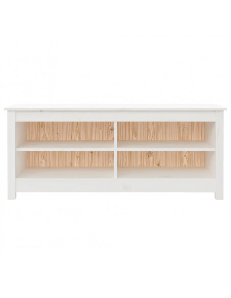 Scarpiera Bianca 110x38x45,5 cm in Legno Massello di Pino