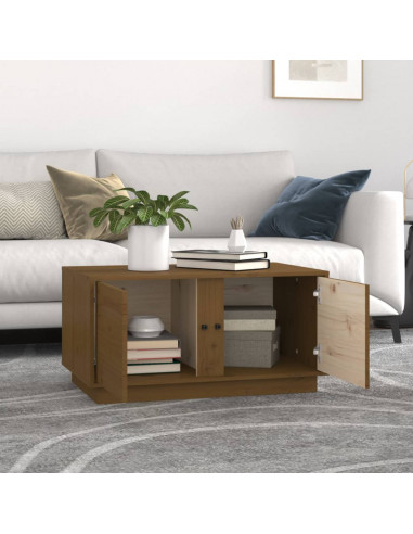 Tavolino da Salotto Miele 80x50x40 cm Legno Massello di Pino