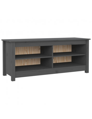 Scarpiera Grigia 110x38x45,5 cm in Legno Massello di Pino