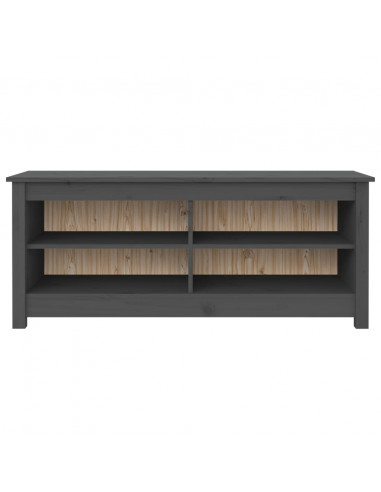 Scarpiera Grigia 110x38x45,5 cm in Legno Massello di Pino