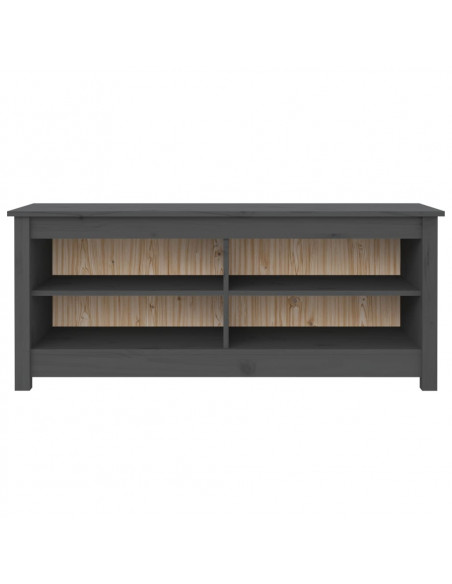 Scarpiera Grigia 110x38x45,5 cm in Legno Massello di Pino