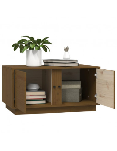 Tavolino da Salotto Miele 80x50x40 cm Legno Massello di Pino