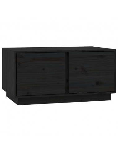 Tavolino da Salotto Nero 80x50x40 cm Legno Massello di Pino