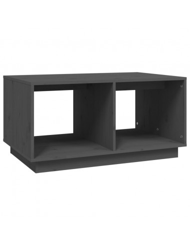 Tavolino da Salotto Grigio 80x50x40 cm Legno Massello di Pino