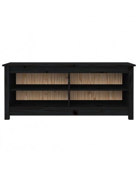 Scarpiera Nera 110x38x45,5 cm in Legno Massello di Pino