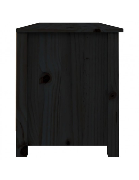 Scarpiera Nera 110x38x45,5 cm in Legno Massello di Pino