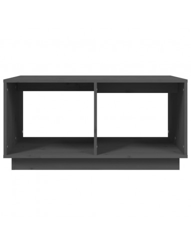 Tavolino da Salotto Grigio 80x50x40 cm Legno Massello di Pino