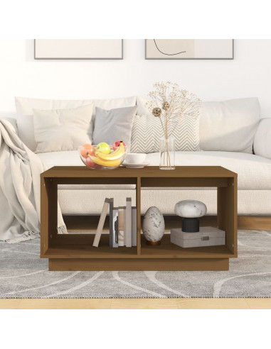 Tavolino da Salotto Miele 80x50x40 cm Legno Massello di Pino