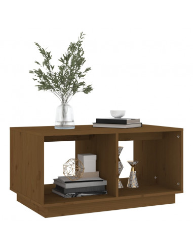 Tavolino da Salotto Miele 80x50x40 cm Legno Massello di Pino