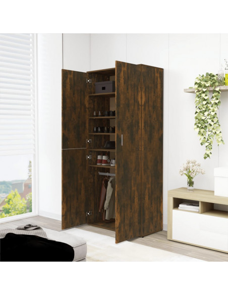 Scarpiera Rovere Fumo 80x39x178 cm in Legno Multistrato