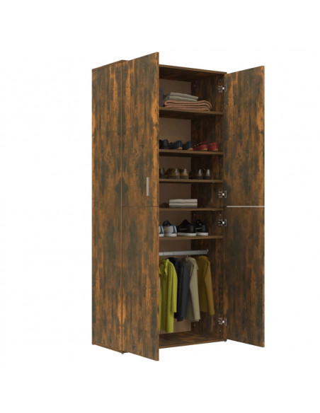 Scarpiera Rovere Fumo 80x39x178 cm in Legno Multistrato