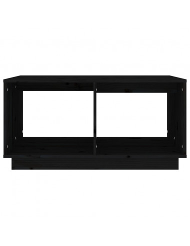 Tavolino da Salotto Nero 80x50x40 cm Legno Massello di Pino