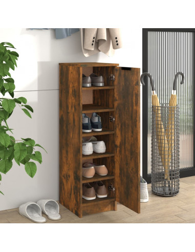 Scarpiera Rovere Fumo 30x35x100 cm in Legno Multistrato