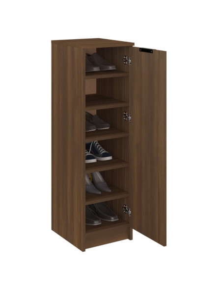 Scarpiera Rovere Marrone 30x35x100 cm in Legno Multistrato