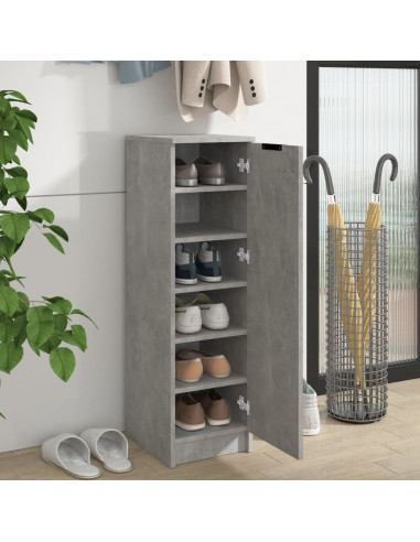 Scarpiera Grigio Cemento 30x35x100 cm in Legno Multistrato